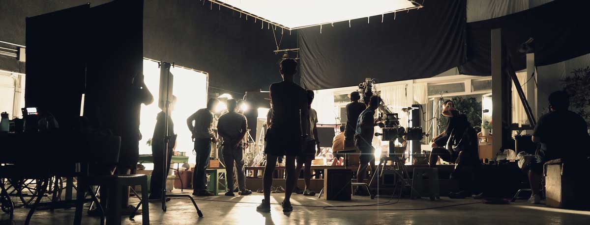 Studio production film shoot
