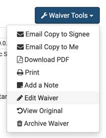 Waiver Tools Button Screenshot