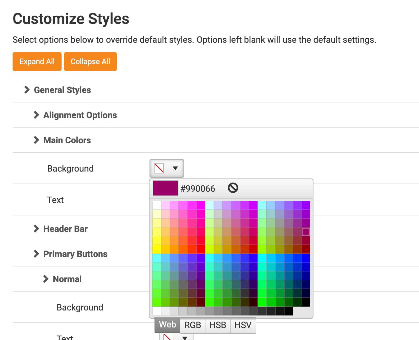 Customize Online Waiver Form Colors