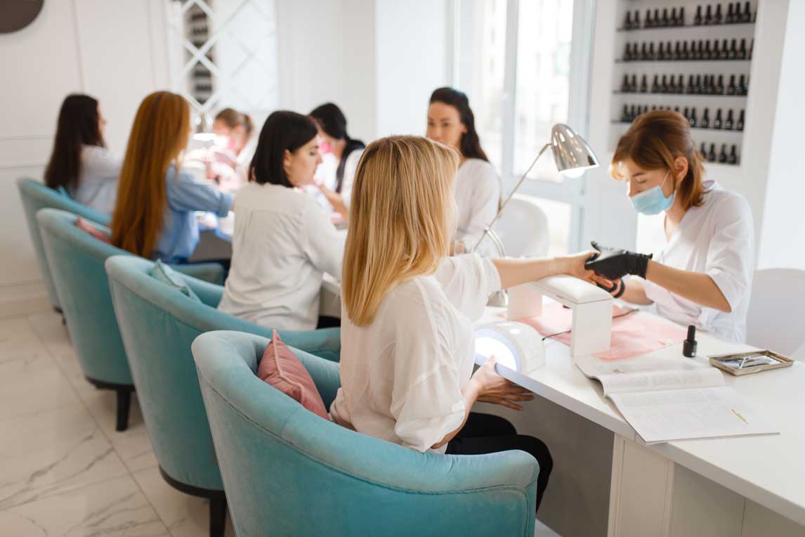 People in a beauty salon
