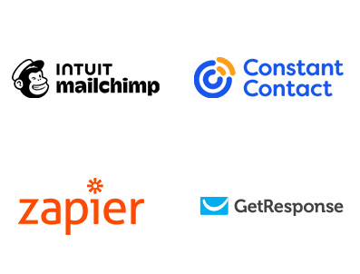 Sync with MailChimp, Constant Contact, More...