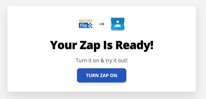 Zapier WaiverFile Screenshot