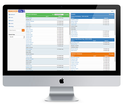 Waiver Check-in Dashboard