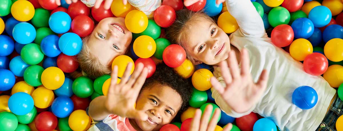 Kids playing in a kids activity area